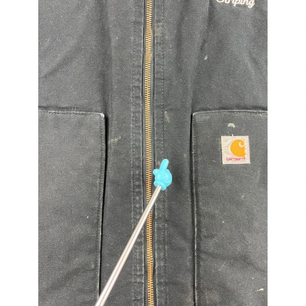 Carhartt V01 Duck Vest Mens 2XL Regular Black Quilt Lined Workwear Graphic Good